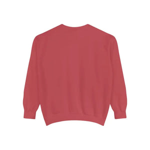 Plain red long-sleeved sweatshirt with Lighthouse and Seagulls graphic design
