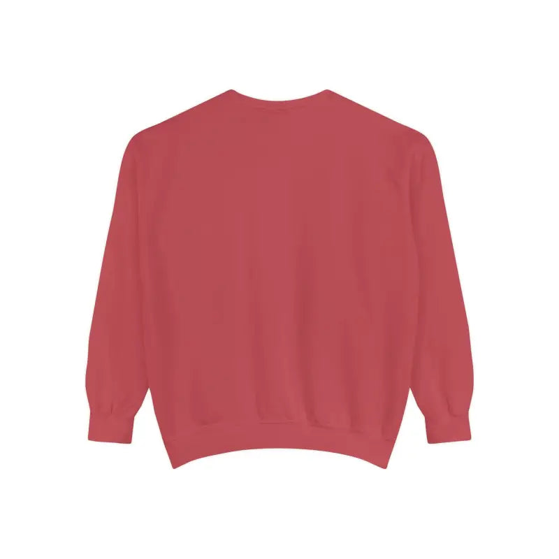 Plain red long-sleeved sweatshirt with Lighthouse and Seagulls graphic design