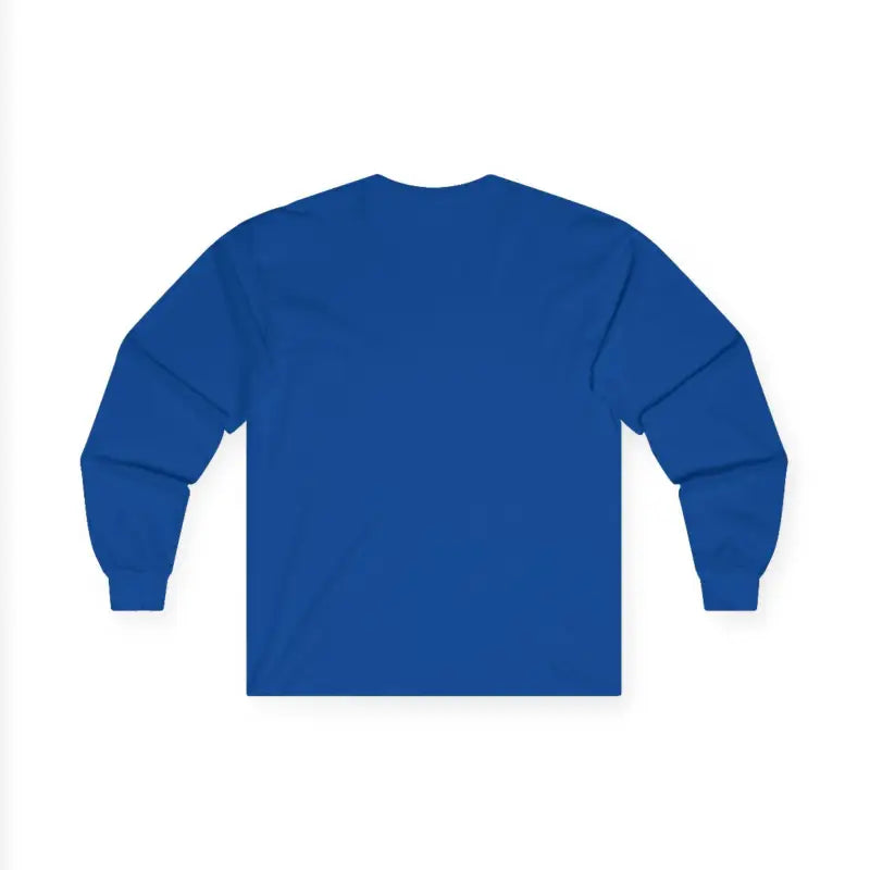 Blue long-sleeved shirt with dog paw print design for pet lovers and dog dads