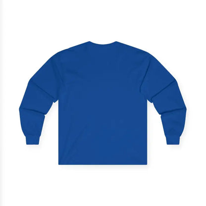 Blue long-sleeved shirt with dog paw print design for pet lovers and dog dads