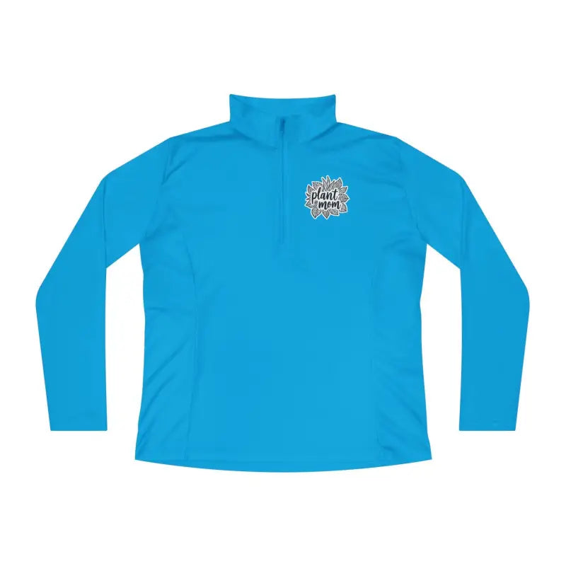 Blue long-sleeved pullover, Long Sleeve Plant Mom Quarter Zip Pullover for stylish comfort