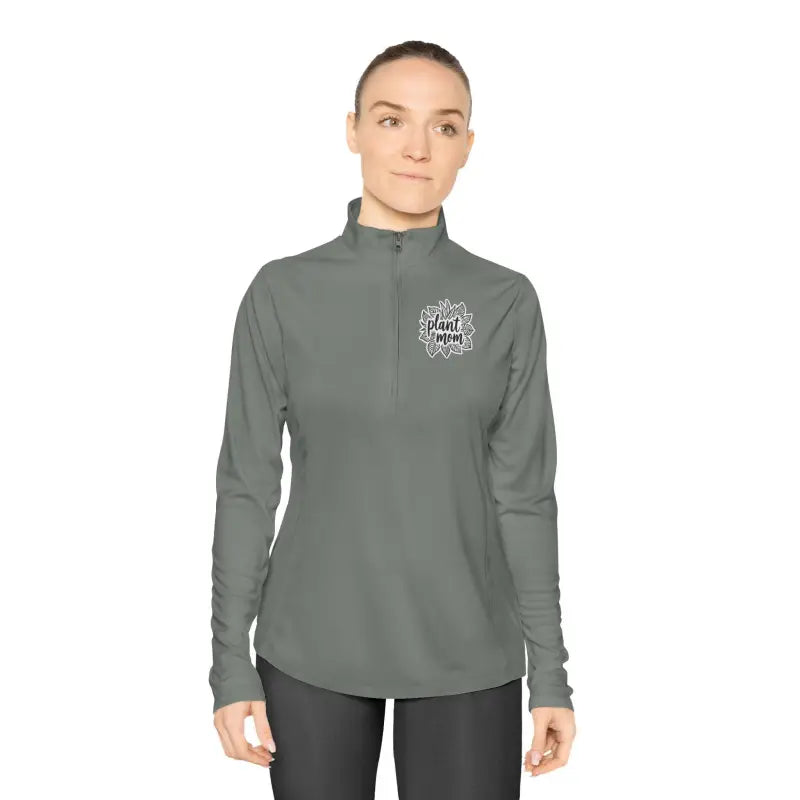 Long Sleeve Plant Mom Quarter Zip Pullover for Gardeners - Ocean State Styles