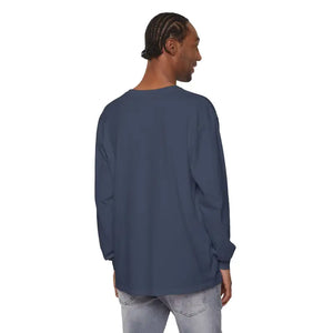 Men’s dark blue long sleeve crew neck T-shirt from Lost in the Right Direction collection