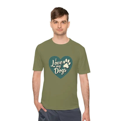 Olive green Love My Dogs Graphic T Shirt for dog lovers and casual wear enthusiasts