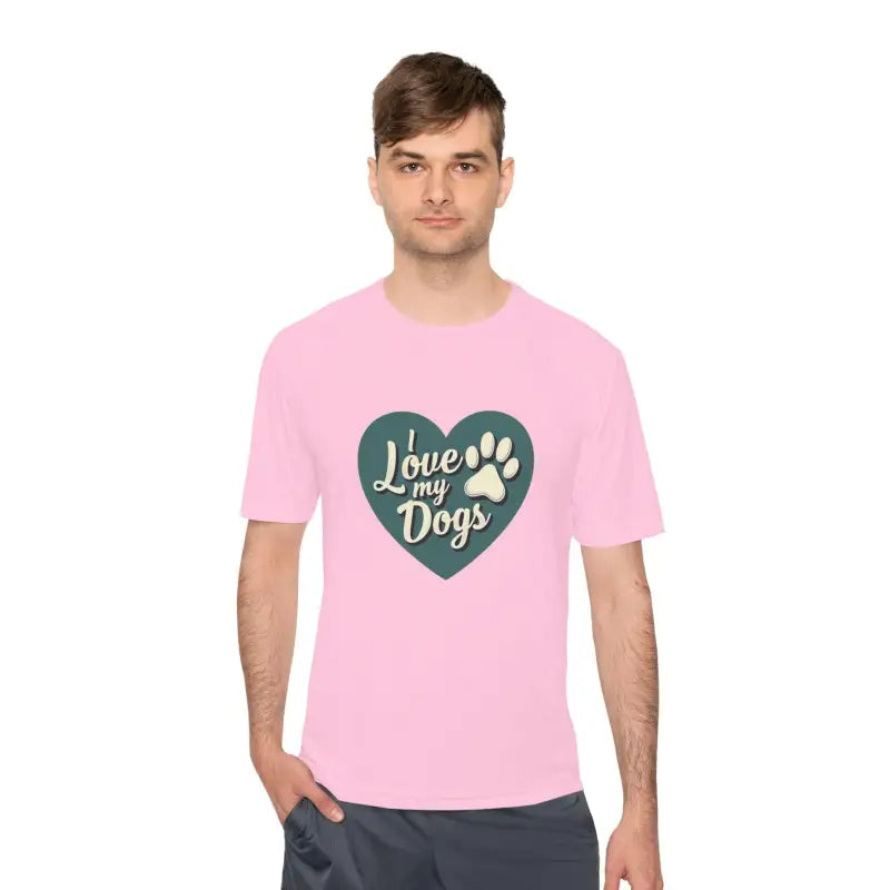 Pink Love My Dogs Graphic T Shirt featuring a charming dog-themed design