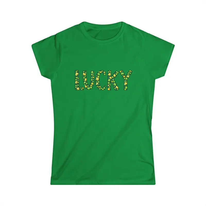 Lucky Shamrock Women's Tee in White and Irish Green Style - Ocean State Styles