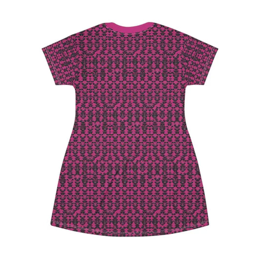 Magenta Patterned T Shirt Dress for Summer Style and Comfort - Ocean State Styles