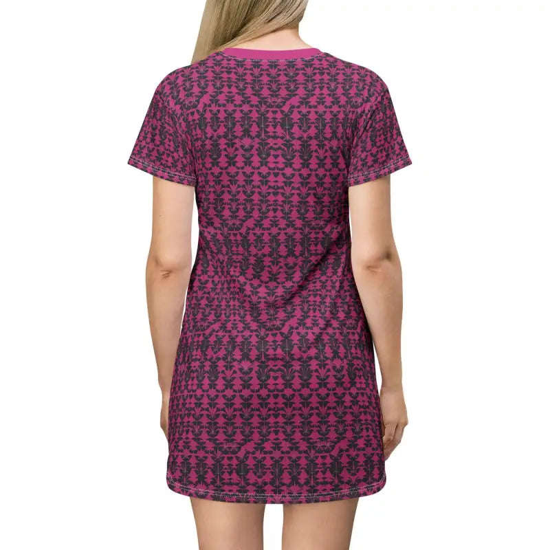 Magenta Patterned T Shirt Dress for Summer Style and Comfort - Ocean State Styles