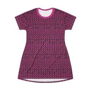Magenta Patterned T Shirt Dress for Summer Style and Comfort - Ocean State Styles