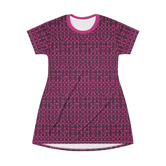 Magenta Patterned T Shirt Dress for Summer Style and Comfort - Ocean State Styles