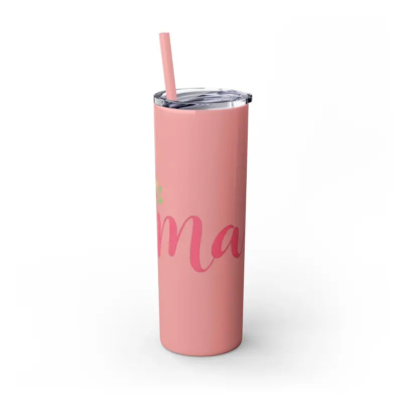 Mama 20oz Tumbler With Matching Straw Glossy White And Carnation Pink - Ocean State Styles