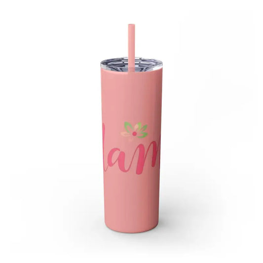 Mama 20oz Tumbler With Matching Straw Glossy White And Carnation Pink - Ocean State Styles