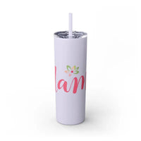 Mama 20oz Tumbler With Matching Straw Glossy White And Carnation Pink - Ocean State Styles