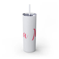 Mama 20oz Tumbler With Matching Straw Glossy White And Carnation Pink - Ocean State Styles