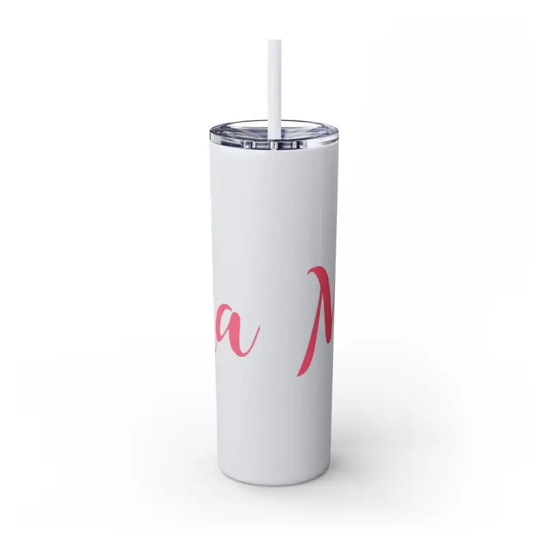 Mama 20oz Tumbler With Matching Straw Glossy White And Carnation Pink - Ocean State Styles