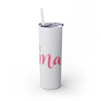 Mama 20oz Tumbler With Matching Straw Glossy White And Carnation Pink - Ocean State Styles