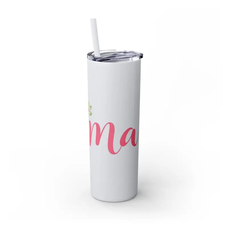 Mama 20oz Tumbler With Matching Straw Glossy White And Carnation Pink - Ocean State Styles