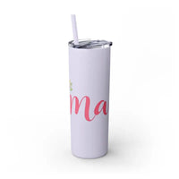 Mama 20oz Tumbler With Matching Straw Glossy White And Carnation Pink - Ocean State Styles