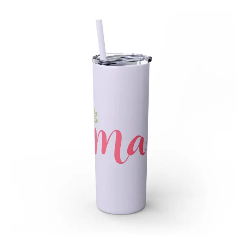 Mama 20oz Tumbler With Matching Straw Glossy White And Carnation Pink - Ocean State Styles