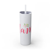 Mama 20oz Tumbler With Matching Straw Glossy White And Carnation Pink - Ocean State Styles