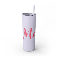 Mama 20oz Tumbler With Matching Straw Glossy White And Carnation Pink - Ocean State Styles