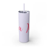 Mama 20oz Tumbler With Matching Straw Glossy White And Carnation Pink - Ocean State Styles