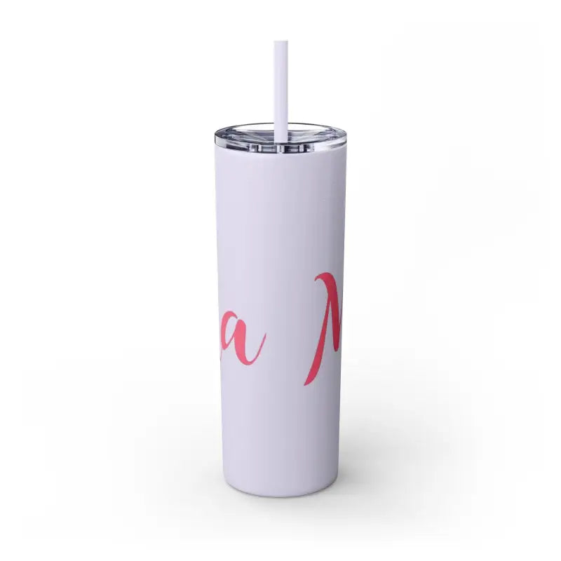Mama 20oz Tumbler With Matching Straw Glossy White And Carnation Pink - Ocean State Styles