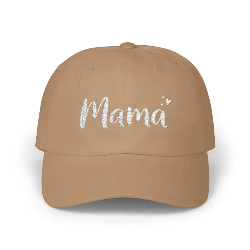 Mama Embroidered Baseball Caps in Beige Dark Blue and Pink - Ocean State Styles