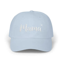 Mama Embroidered Baseball Caps in Beige Dark Blue and Pink - Ocean State Styles