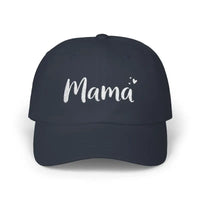 Mama Embroidered Baseball Caps in Beige Dark Blue and Pink - Ocean State Styles