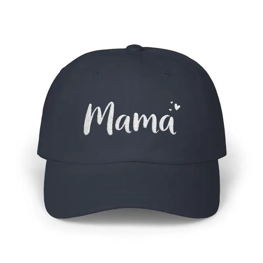 Mama Embroidered Baseball Caps in Beige Dark Blue and Pink - Ocean State Styles