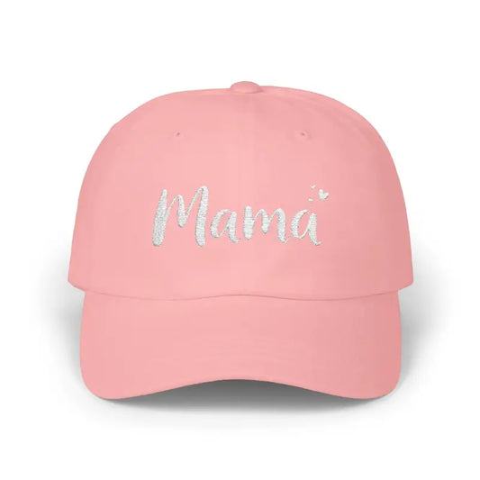Mama Embroidered Baseball Caps in Beige Dark Blue and Pink - Ocean State Styles
