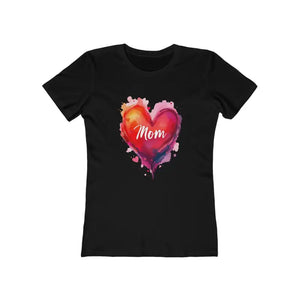 Mama Love Womens Watercolor Heart T Shirt Perfect For Everyday Wear - Ocean State Styles