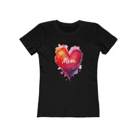 Mama Love Womens Watercolor Heart T Shirt Perfect For Everyday Wear - Ocean State Styles