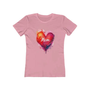 Mama Love Womens Watercolor Heart T Shirt Perfect For Everyday Wear - Ocean State Styles