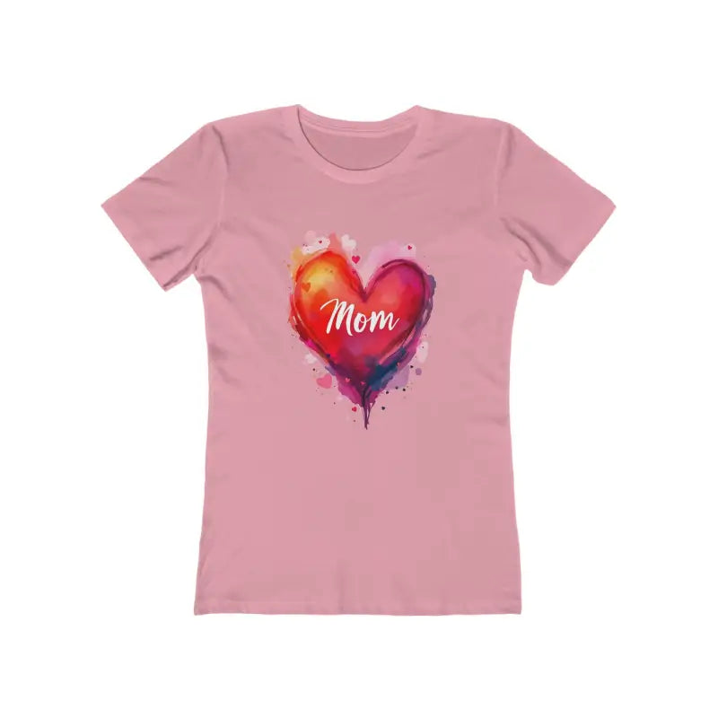 Pink Mama Love Women’s Watercolor Heart T-Shirt featuring a vibrant watercolor heart design