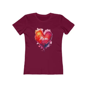 Mama Love Womens Watercolor Heart T Shirt Perfect For Everyday Wear - Ocean State Styles