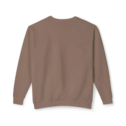 Mocha-colored crewneck sweatshirt for dinosaur-loving moms, labeled Mama Saurus