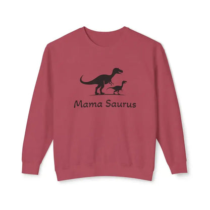 Maroon Mama Saurus Sweatshirt featuring a playful dinosaur graphic for mothers