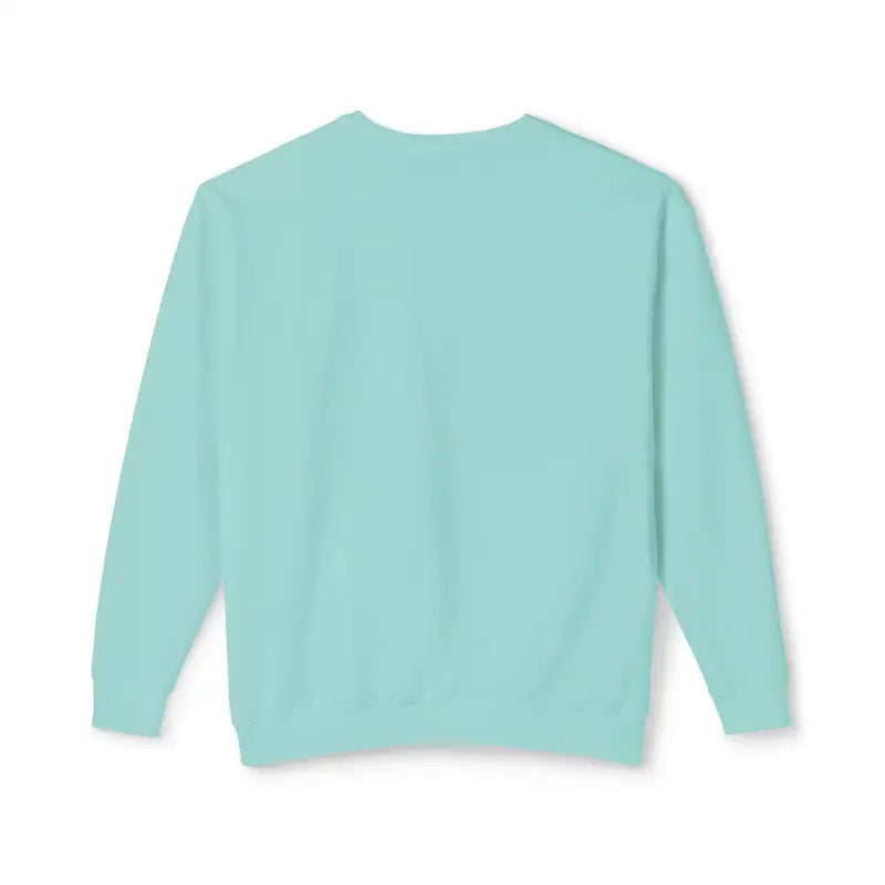 Mint green Mama Saurus Sweatshirt for Dinosaur Loving Moms displayed on a white background
