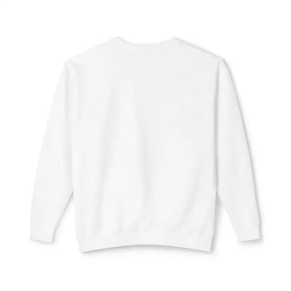 White crewneck sweatshirt featuring Mama Saurus design ideal for dinosaur-loving moms