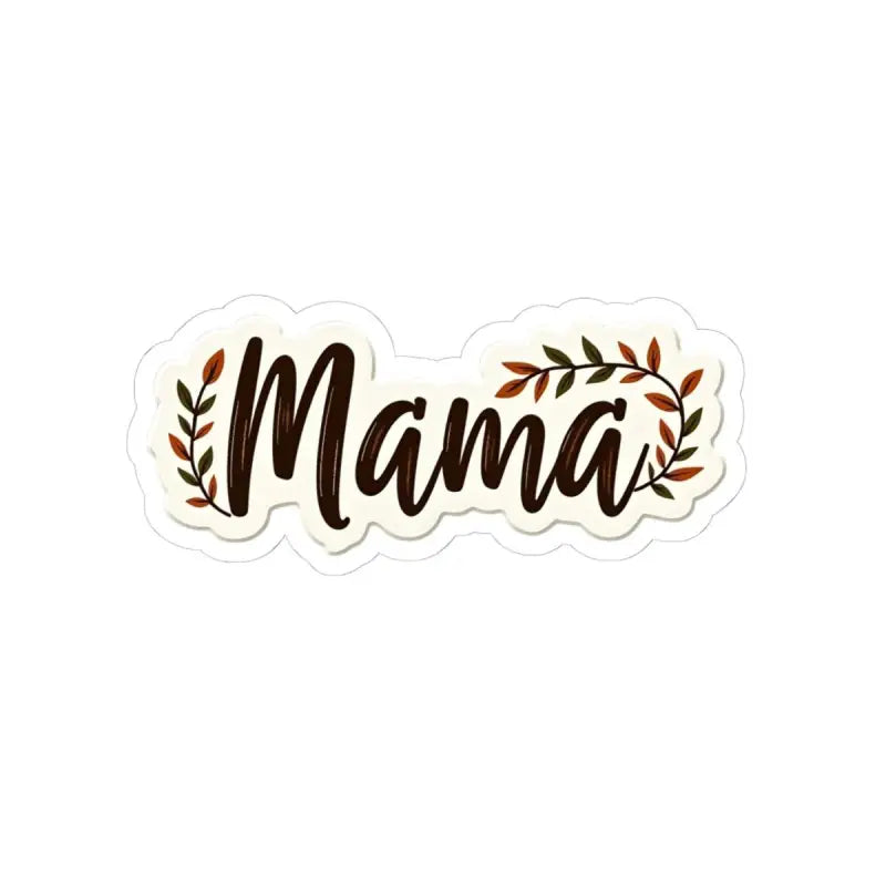 Mama sticker with floral accents and leafy designs, perfect for personalizing items