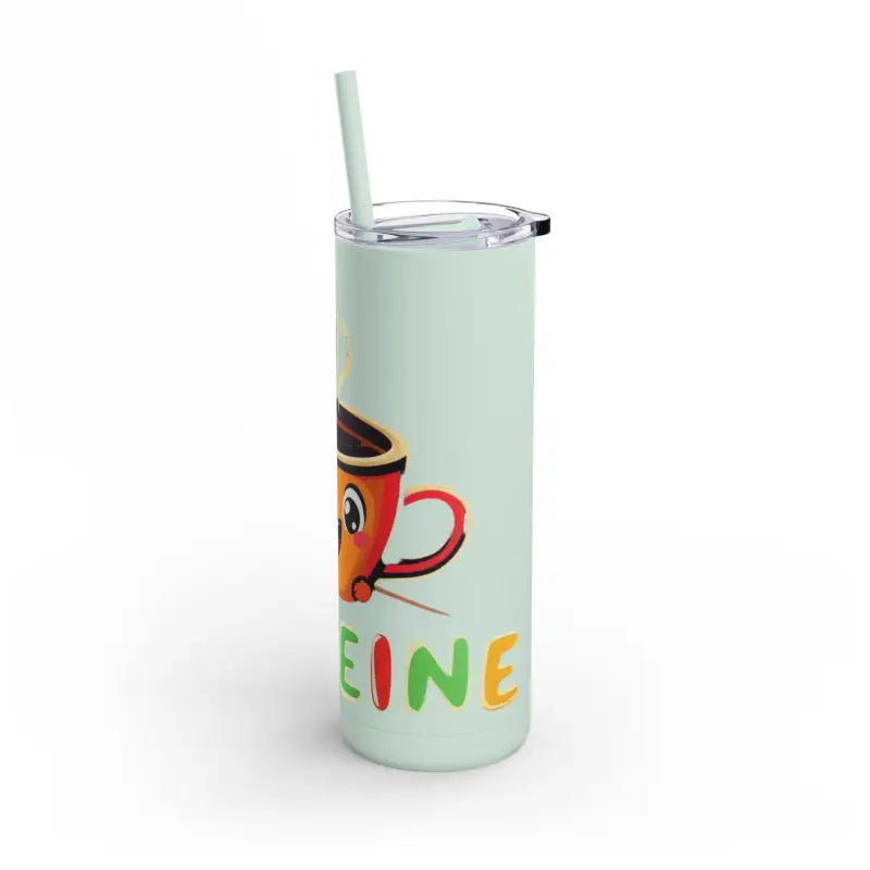 Cartoonish coffee tumbler with straw from Matte 20oz Insulated Cartoon Coffee Tumbler