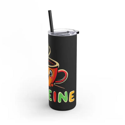 Black Matte 20oz Insulated Cartoon Coffee Tumbler with coffee cup design