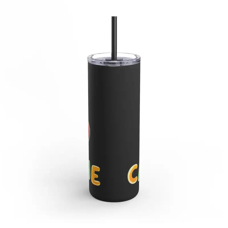 Black 20oz Matte Insulated Cartoon Coffee Tumbler with Straw for beverages