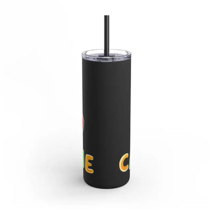 Black 20oz Matte Insulated Cartoon Coffee Tumbler with Straw for beverages