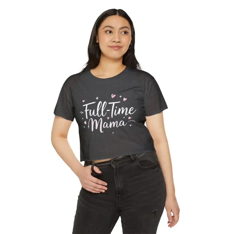 Mauve Full Time Mama Crop Top for Stylish Moms Everywhere - Ocean State Styles