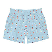 Men Light Blue Lighthouse Swim Trunks for Summer Style and Comfort - Ocean State Styles
