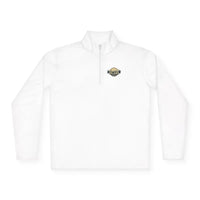 White long-sleeved pullover featured in Men Simple Block Island Quarter Zip Pullover