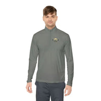 Gray long-sleeved pullover from Men Simple Block Island Quarter Zip collection